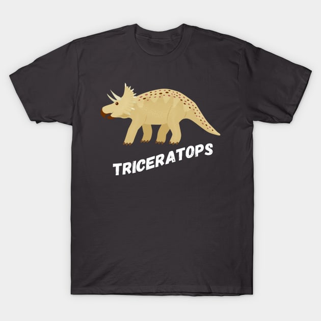 Cute Triceratops Dinosaur Design T-Shirt by Terra Fossil Merch